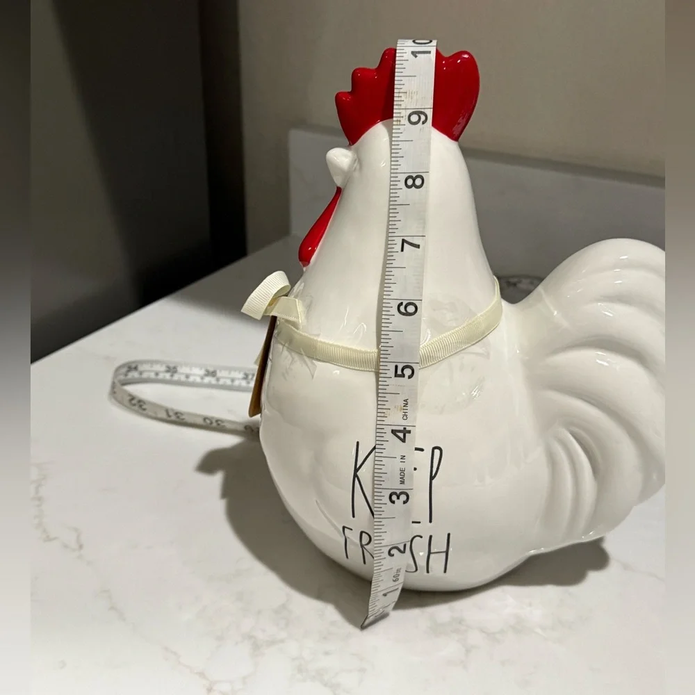 Rae Dunn White & Red Ceramic 🐓 Rooster 🐓 Jar/ Canister KEEP FRESH- NWT